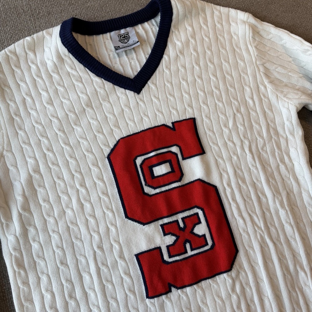 Chicago White Sox Cable Knit Varsity Sweater Blue Moon SGA 125th‎ Anniversary XL